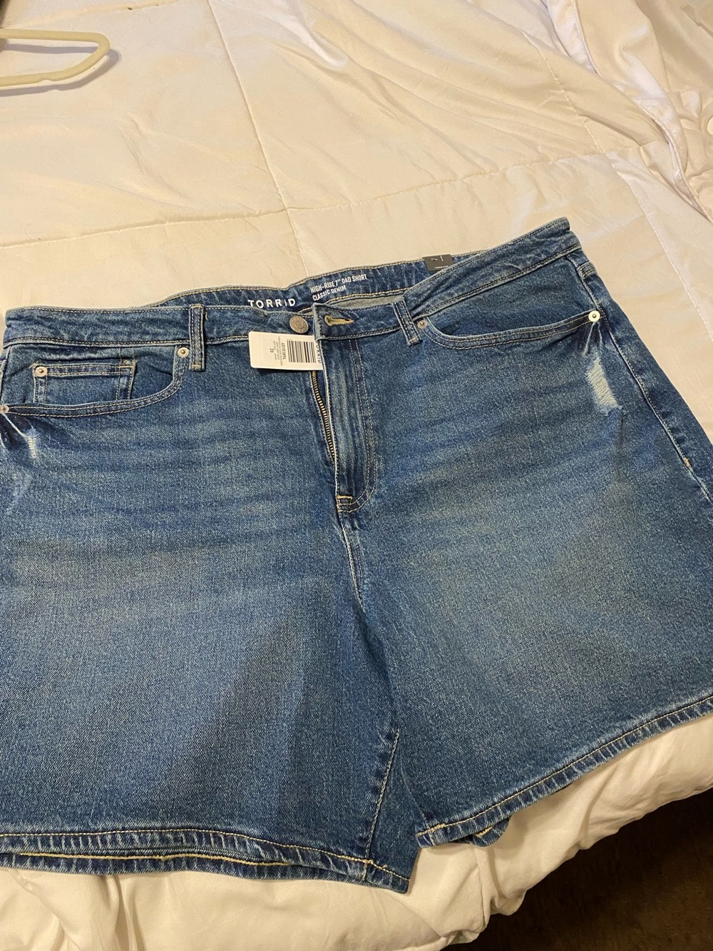 torrid High-Rise Dad Short in medium denim blue